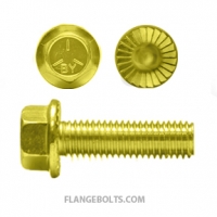 1/4-20X1/2 Hex Serrated Flange Screw Grade 5 Zinc Yellow