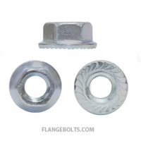 6-32 Hex Serrated Flange Nut Case Hard Zinc