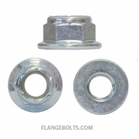 1/4-20 Hex Flange Nylon Locknut Grade F Zinc