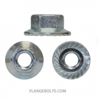 1/4-20 Large Serrated Hex Flange Nut Case Hard Zinc 