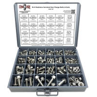 Inch Stainless Steel Serrated Hex Flange Bolts & Lock Nuts Assortment - 371 PCS