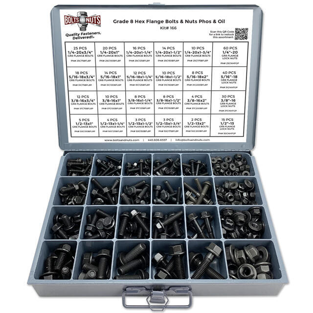 Grade Hex Flange Bolt  Flange Lock Nut Assortment 352PCS